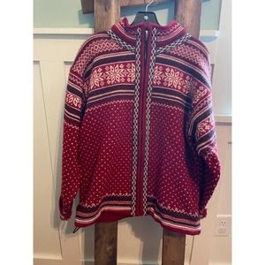 Vintg Dale Norway Danspin Norwegian Knitted Sweater Sz L Hand Knit Made Norway